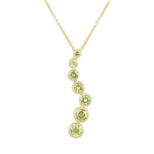 Peridot Graduated Pendant in Yellow Gold